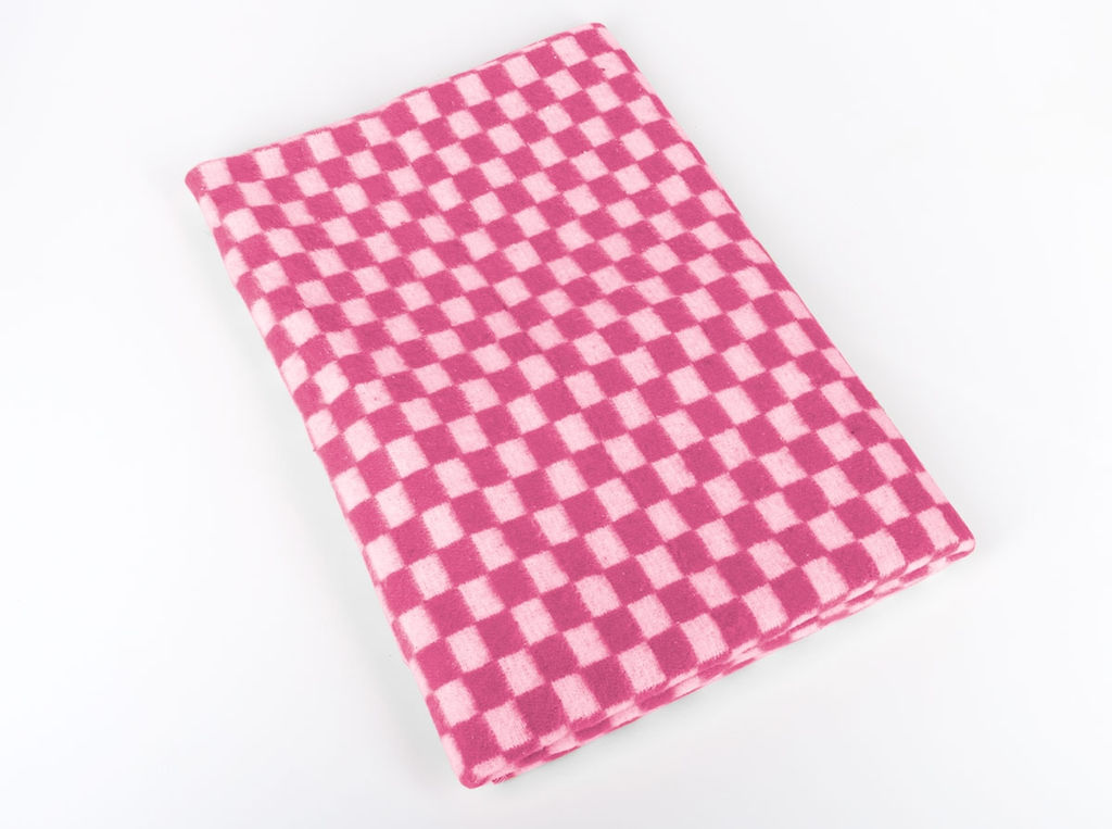Одеяло байковое ОБ-200 140*205 клетка цв. розовый