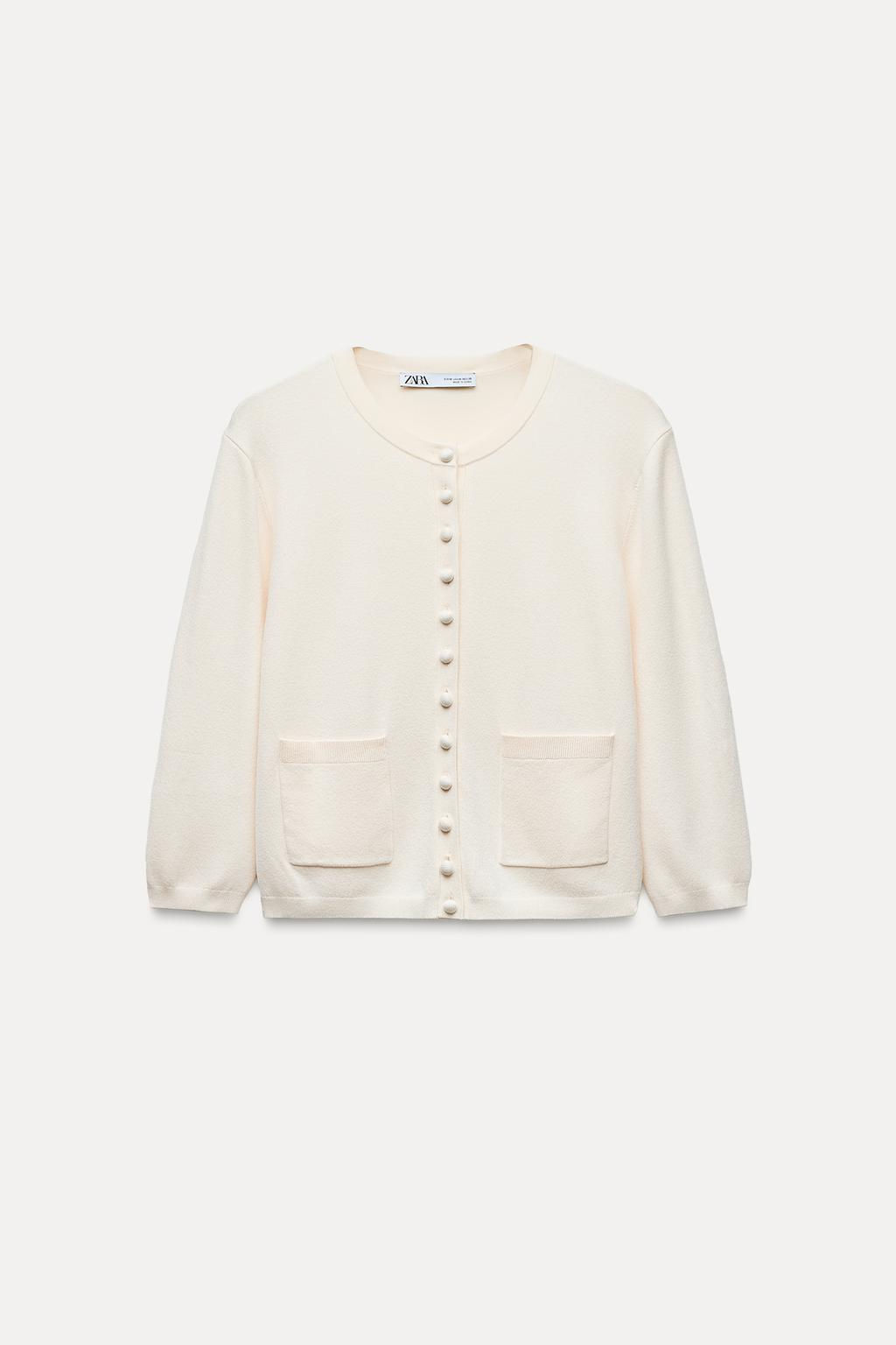 PLAIN KNIT 3/4 SLEEVE CARDIGAN - Zara фото 18