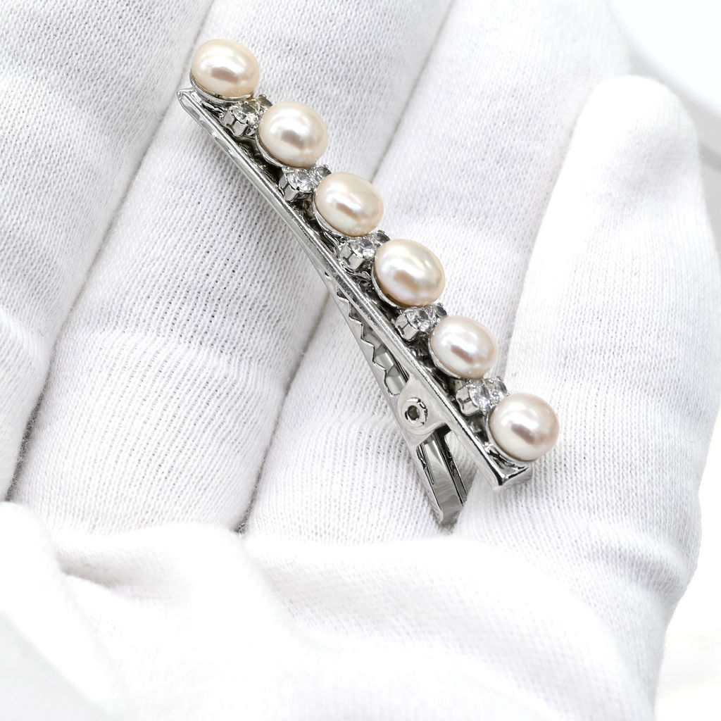 Заколка для волос с жемчугом 6*50мм