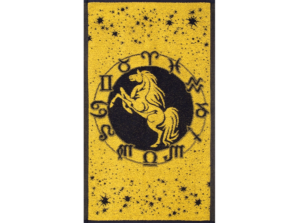 Полотенце махровое 6с104.411ж1 Зодиак-лошадь(т.желтый) 67х40см