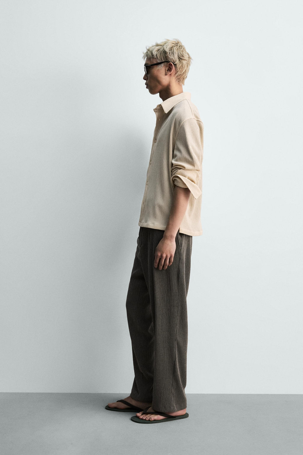 CAMISA RELAXED FIT TEXTURA IRREGULAR / Beige vigor? - Zara фото 4
