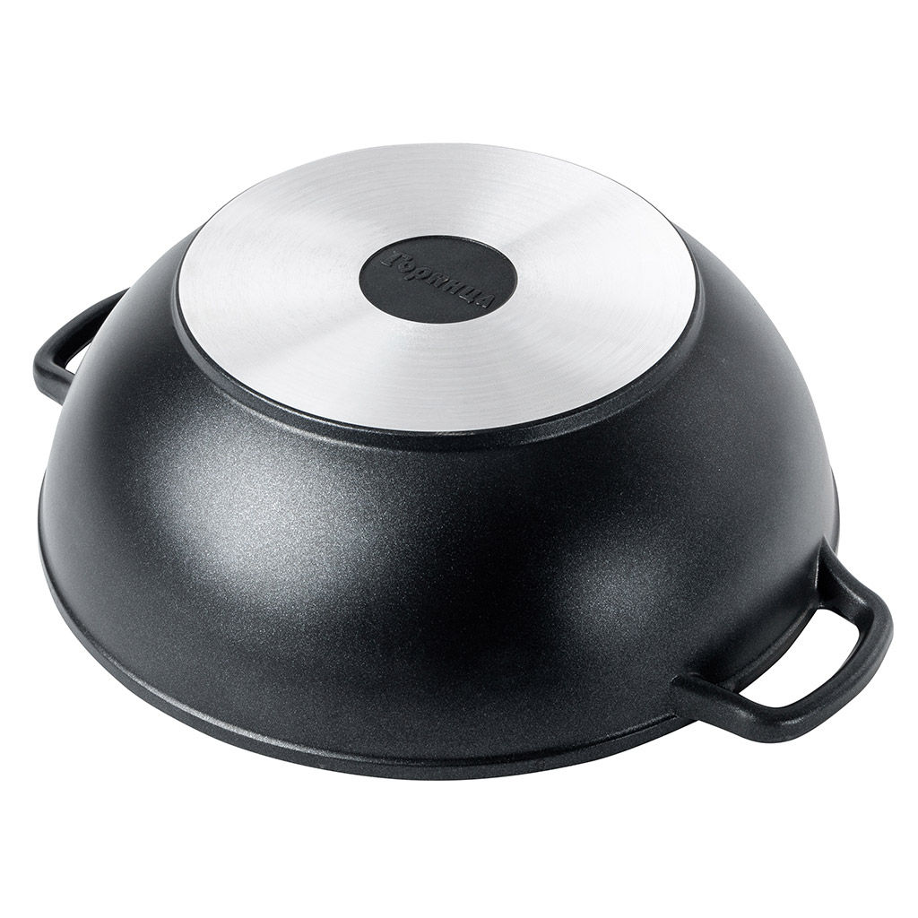 Казан с антипригарным покрытием 4л, д28см Классик, h10см, s0,4см, литые ручки, стеклянная крышка с пароотводом, подарочная упаковка (Россия) - Домашняя мода фото 4