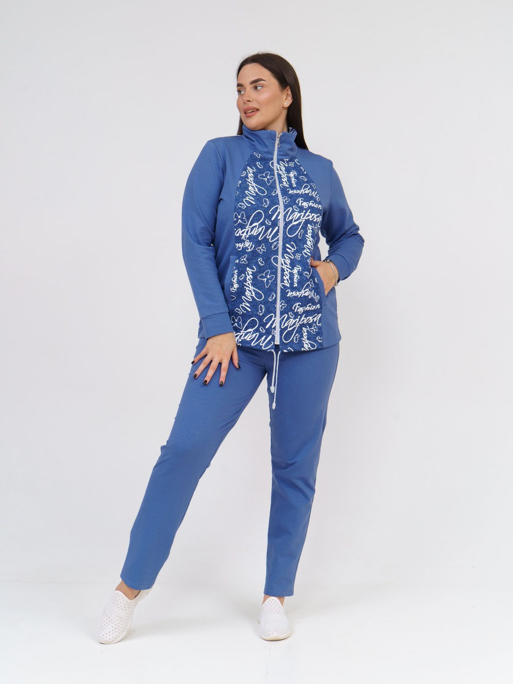 Костюм Теплый вечер индиго/буквы