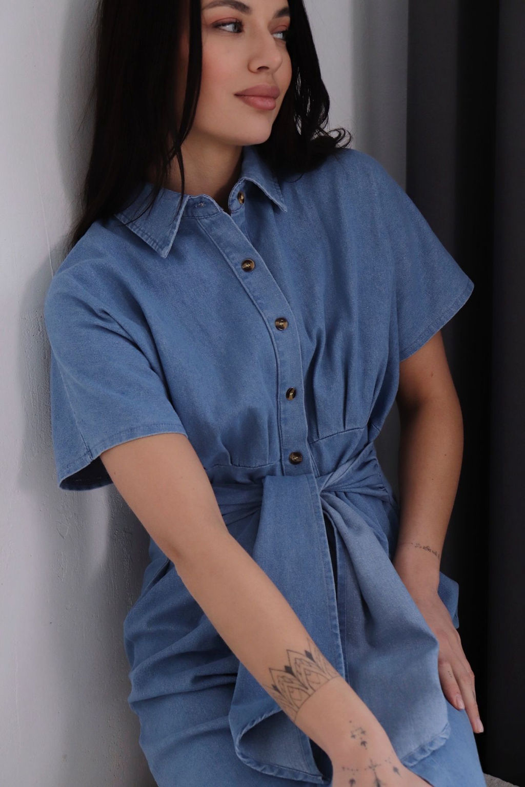 12147 Платье-рубашка джинсовое - Martichelli фото 10