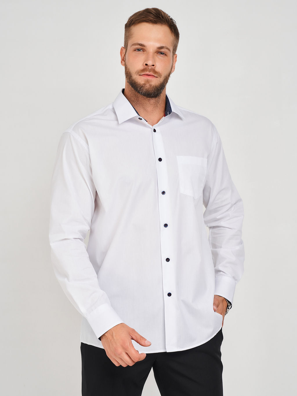 Сорочка мужская длинный рукав CASINO c100/157/ice/15p  фото 10