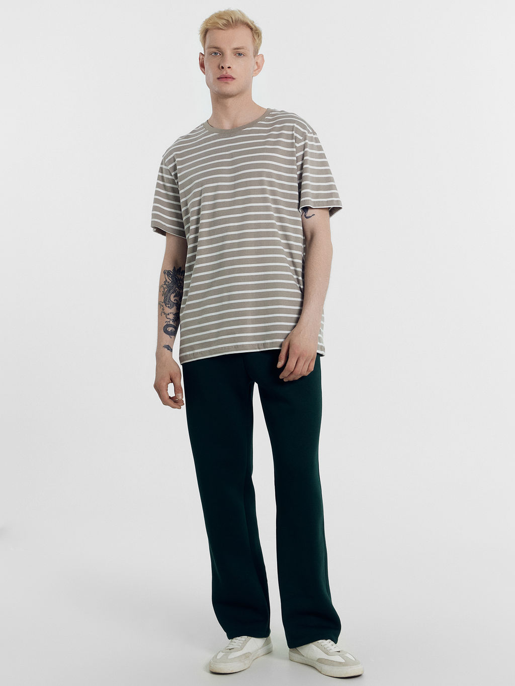 Футболка мужская кофейно-бежевая в белую полоску белая полоска на кофейном 111831 - Mark formelle фото 3