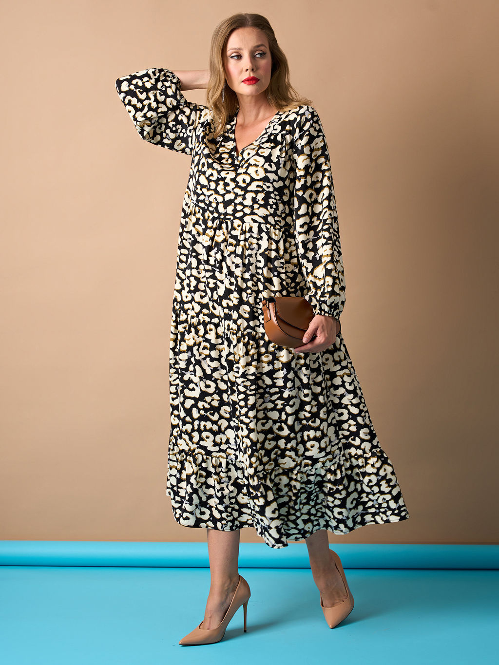 Платье 0060-23а черный с коричневым - Aquarell фото 2