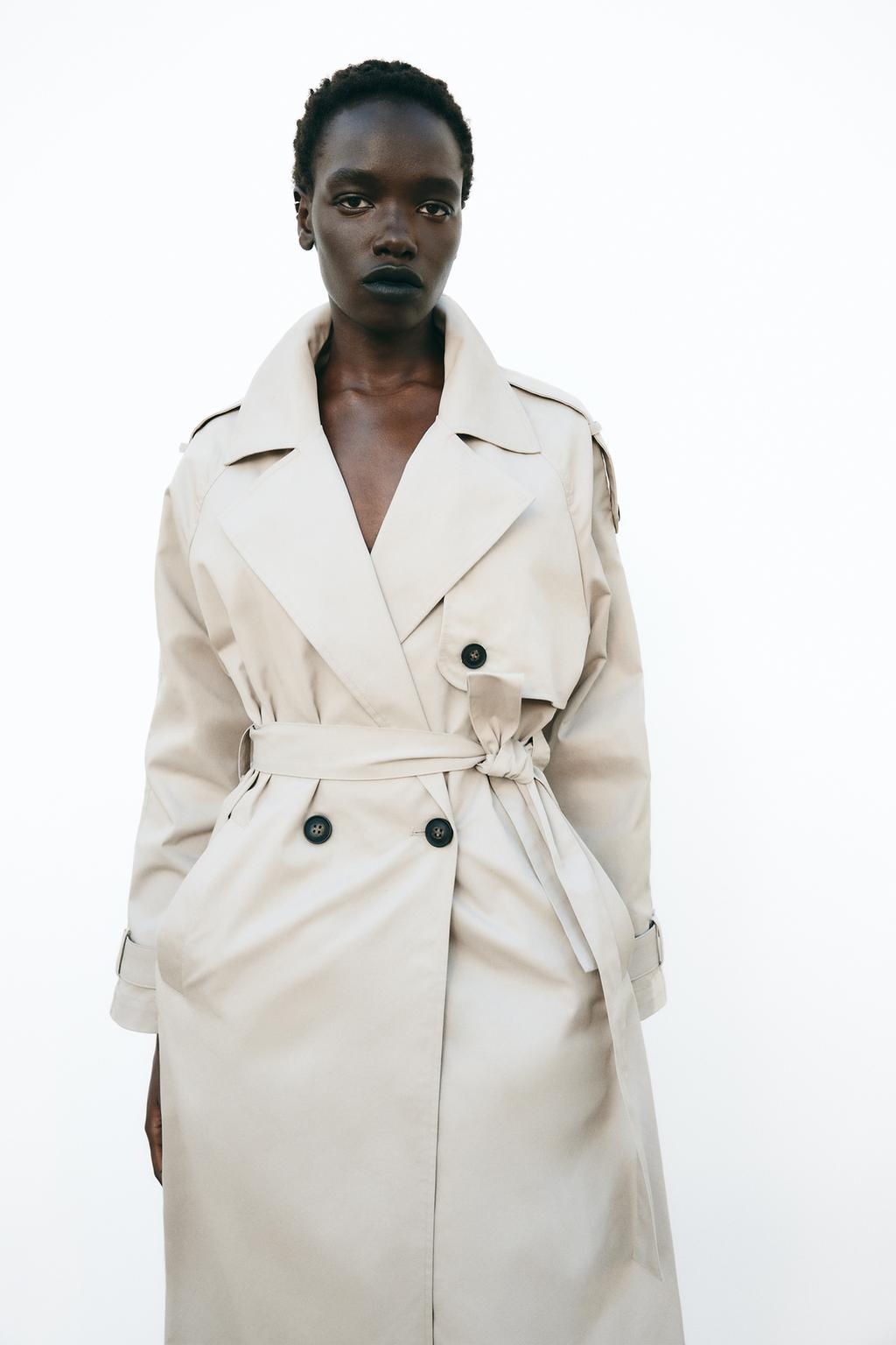 LONG DOUBLE-BREASTED TRENCH COAT WITH BELT - Zara фото 3