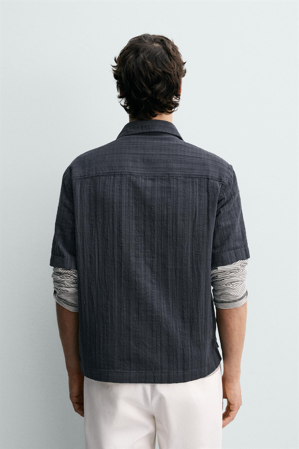 CAMISA POLO ESTRUCTURA RAYAS / Marino - Zara фото 3