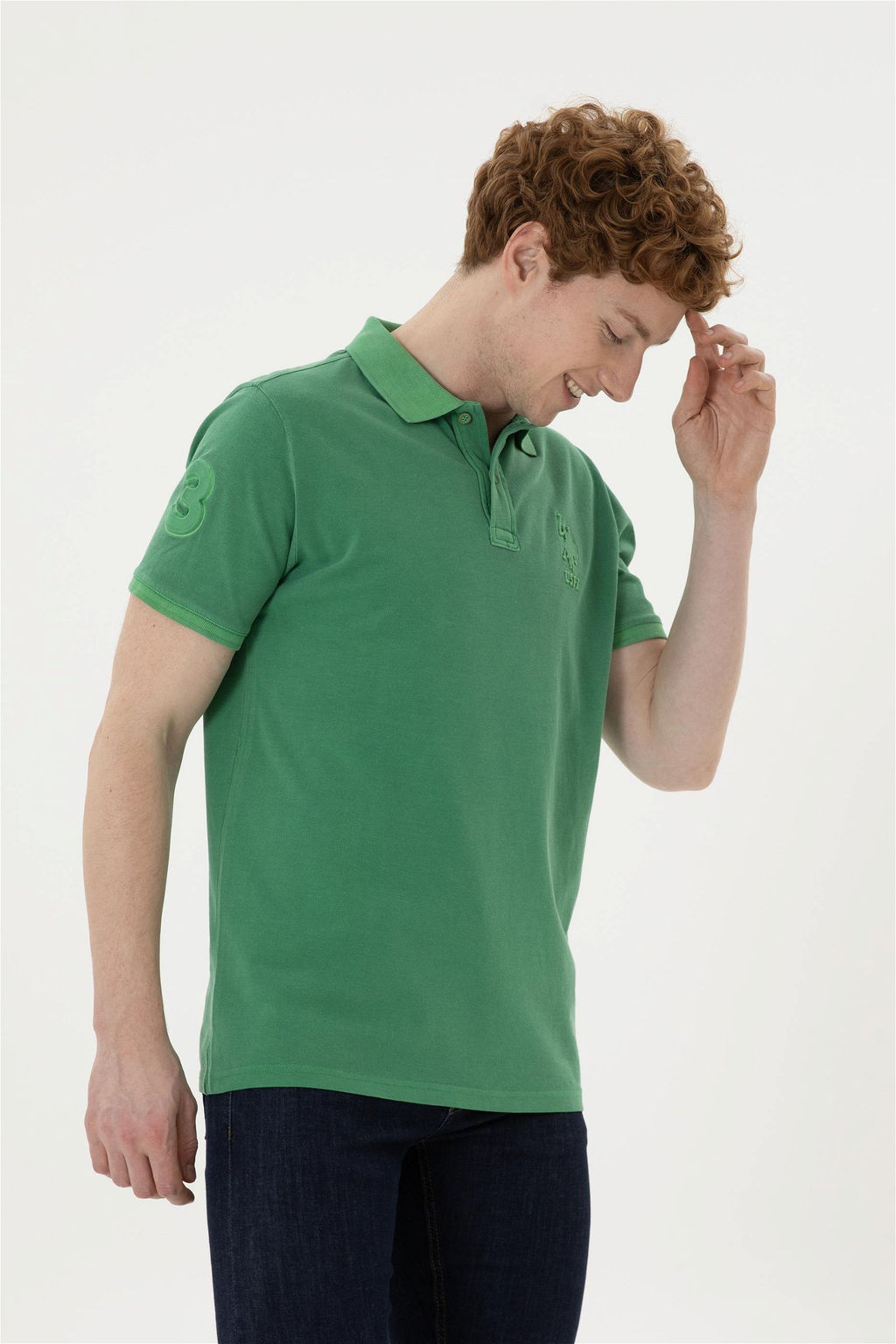 Мужская зеленая базовая футболка - U.s. polo assn фото 3