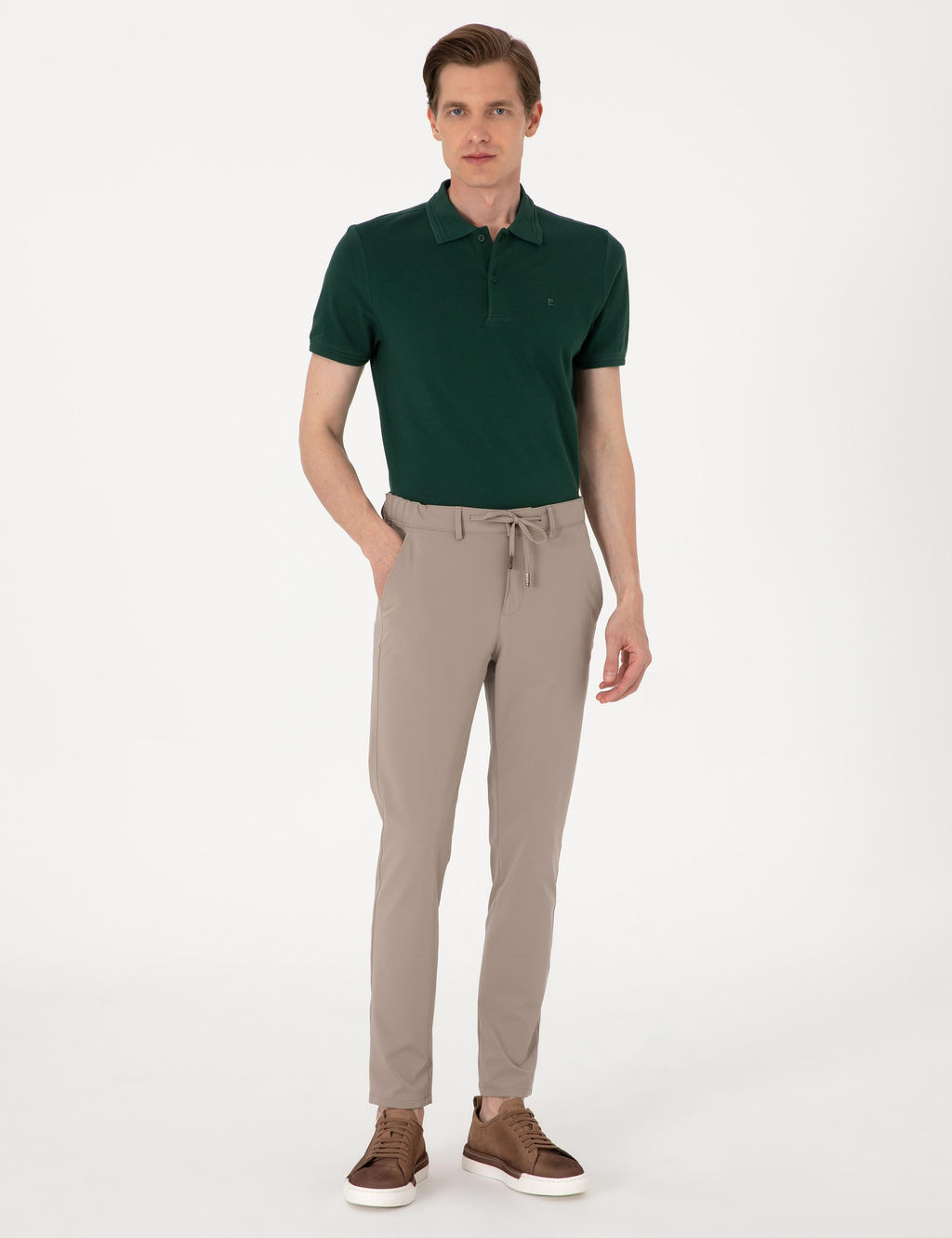 Koyu Ye_il Slim Fit Basic Ti__rt - Pierre cardin фото 4
