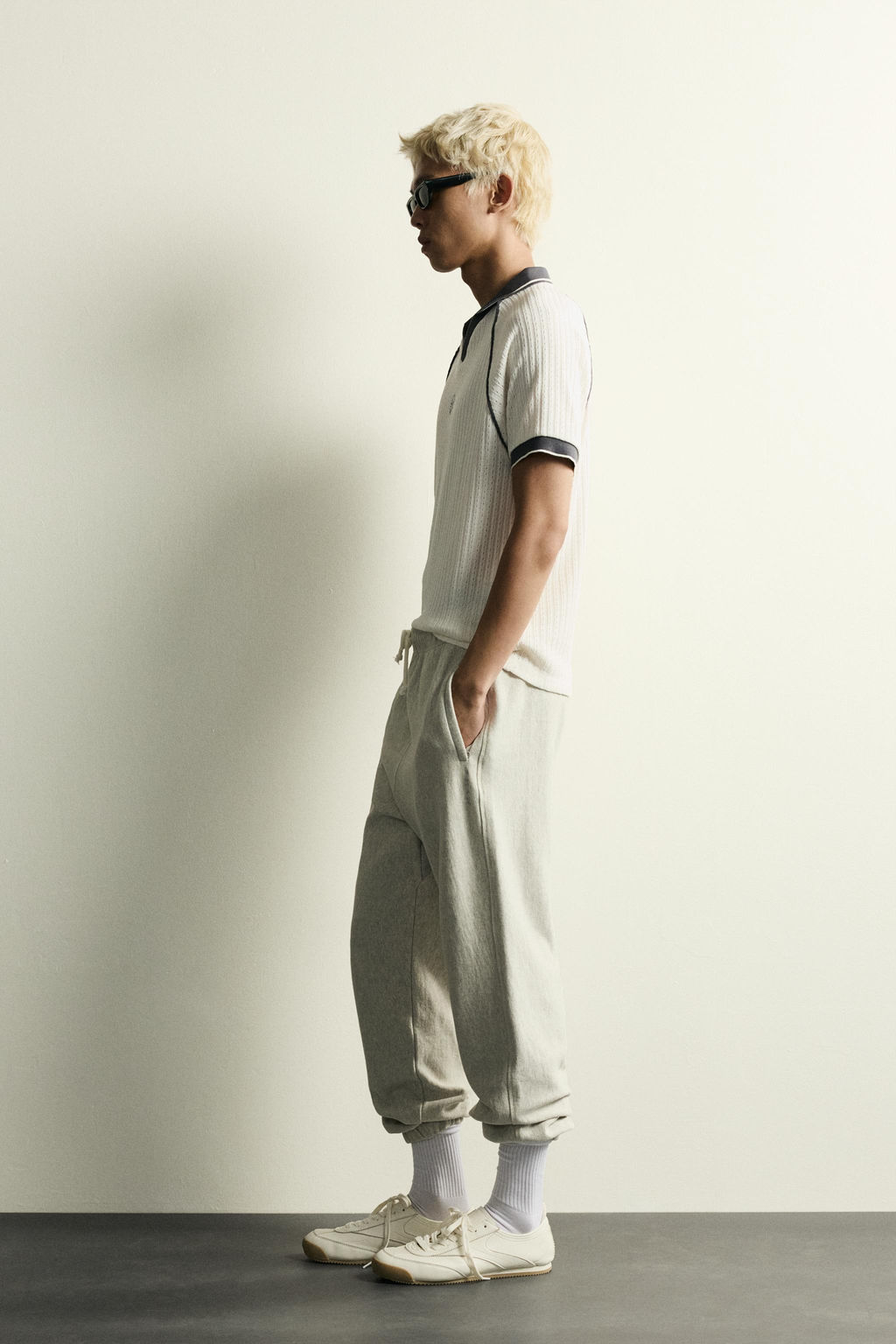 POLO CONTRASTE JACQUARD F?TBOL RETRO / Beige claro - Zara фото 4