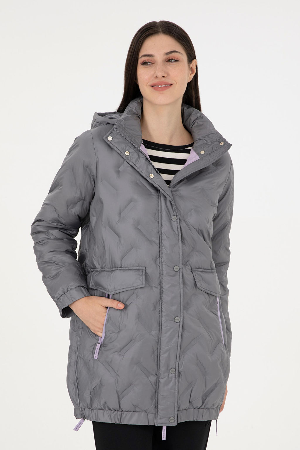 Женское светло-серое пальто - U.s. polo assn фото 3