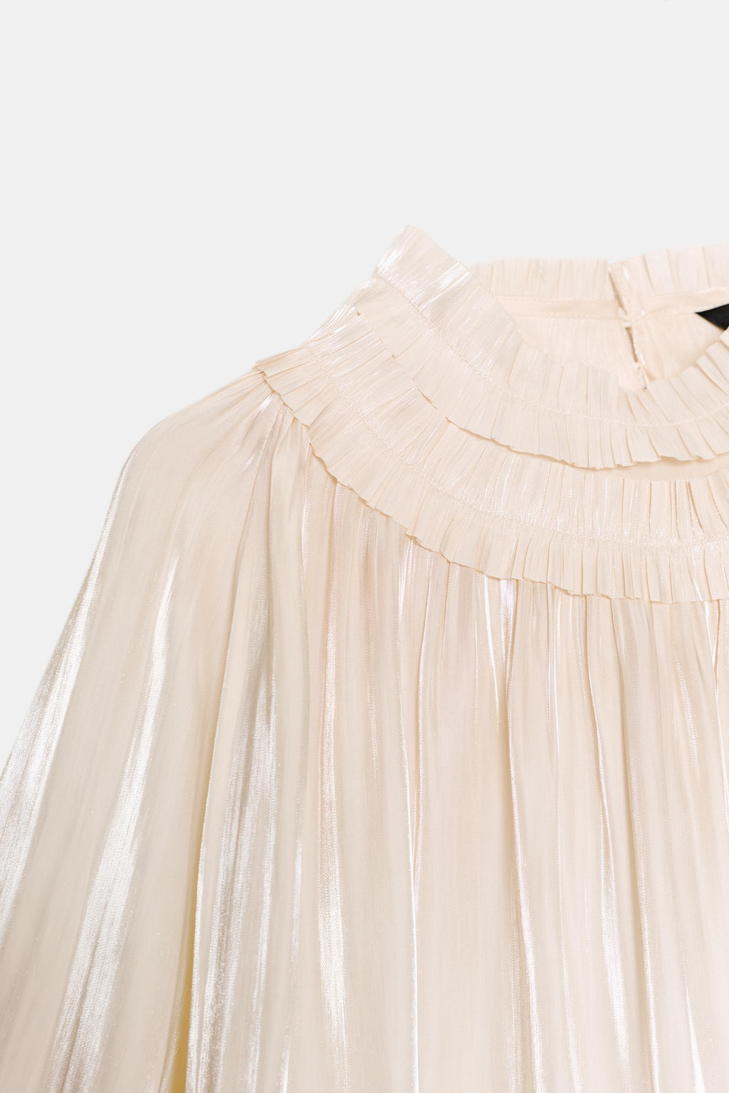 BLUSA SATINADA TEJIDO BRILLO / Vainilla - Zara фото 7