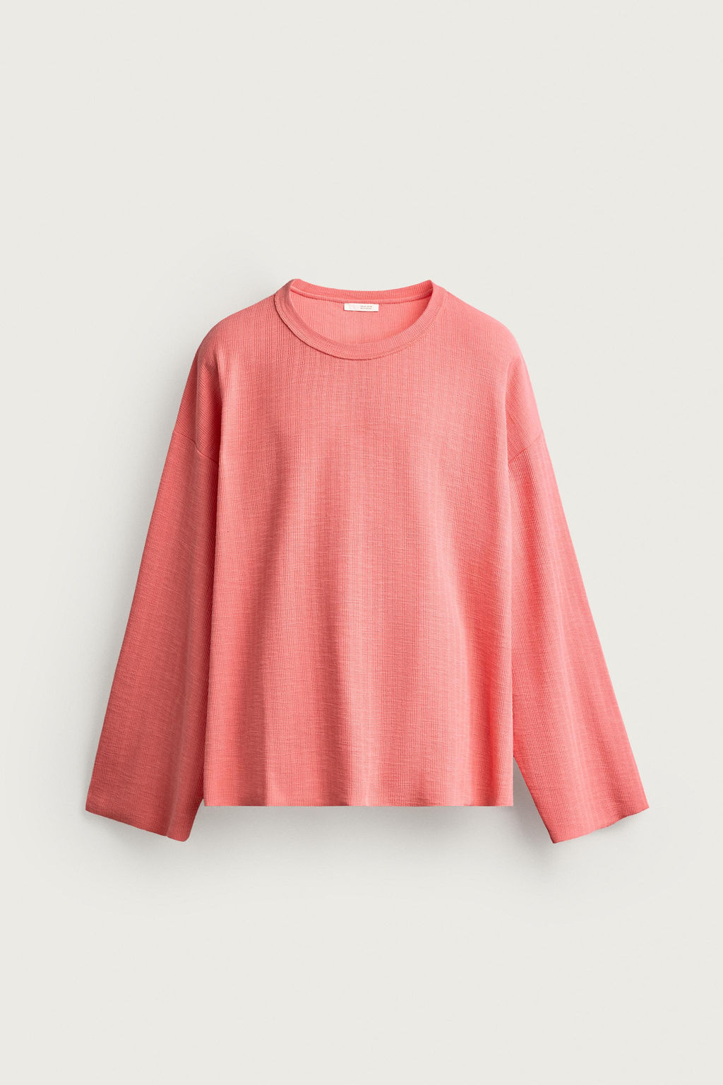 CAMISETA RELAXED FIT MANGA LARGA / Coral - Zara фото 8