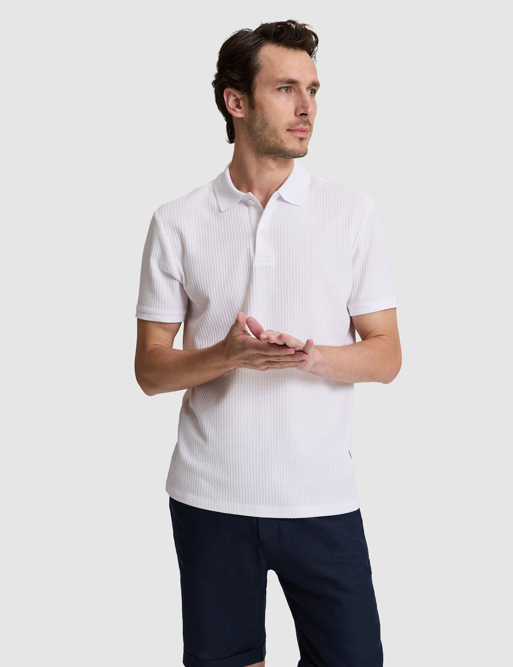 Beyaz Slim Fit Pamuk Kar___ml_ Polo Yaka T-shirt