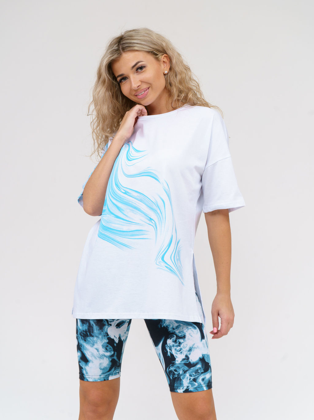 910 Костюм "белый/голубой"