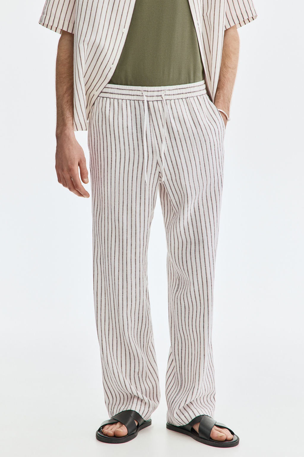 Pantal?n en mezcla de lino Relaxed Fit - H&m фото 13