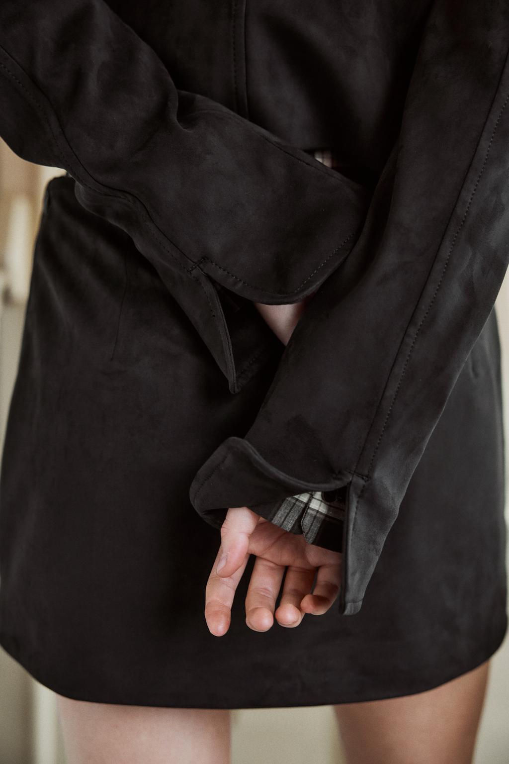 SHORT SUEDE-EFFECT JACKET - Zara фото 6