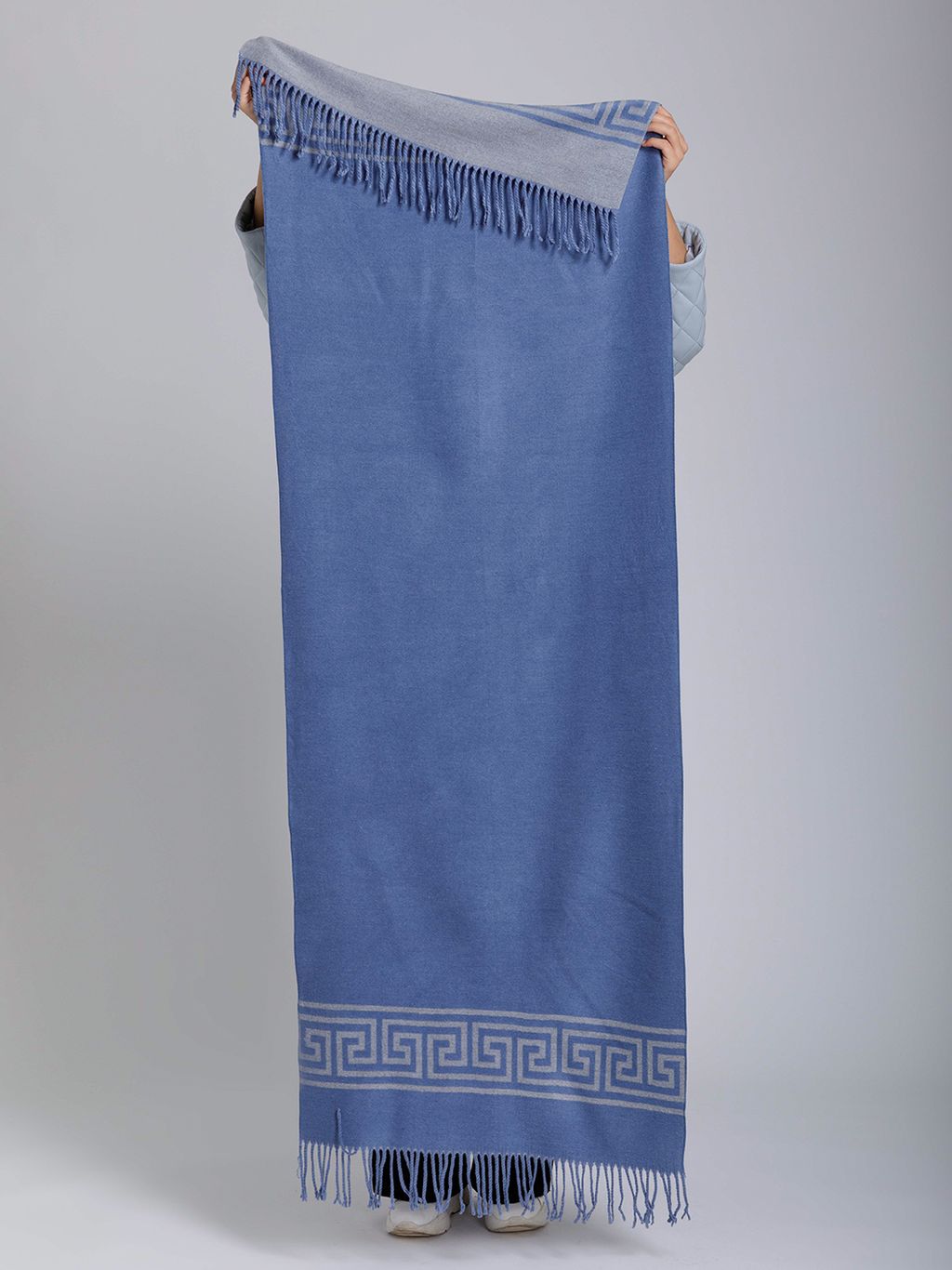 В составе шерсть и кашемир! теплый двусторонний палантин - Tantino фото 2