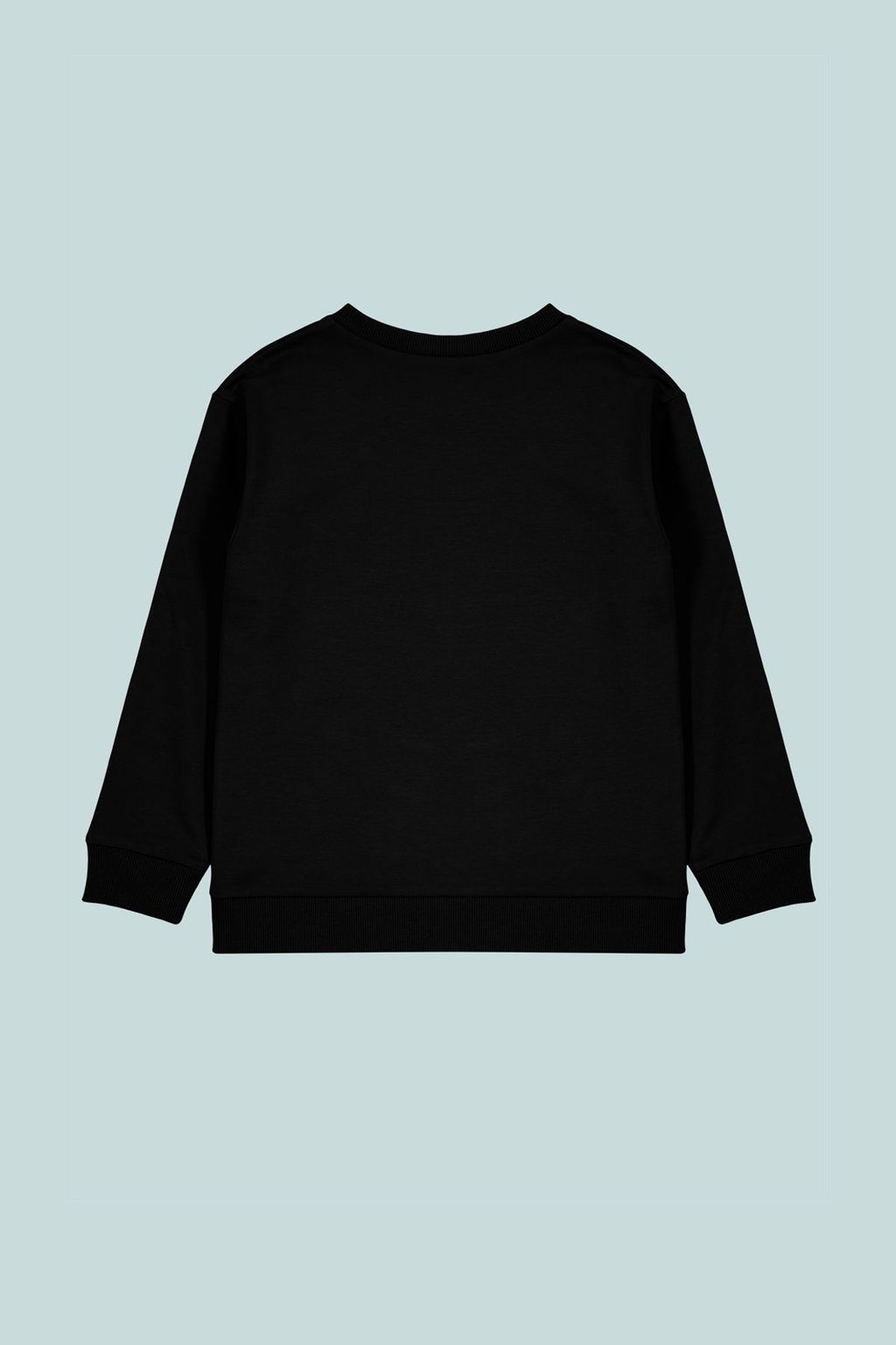 Siyah Unisex Duz Basic Orme Sweatshirt TKDAW25SW00000