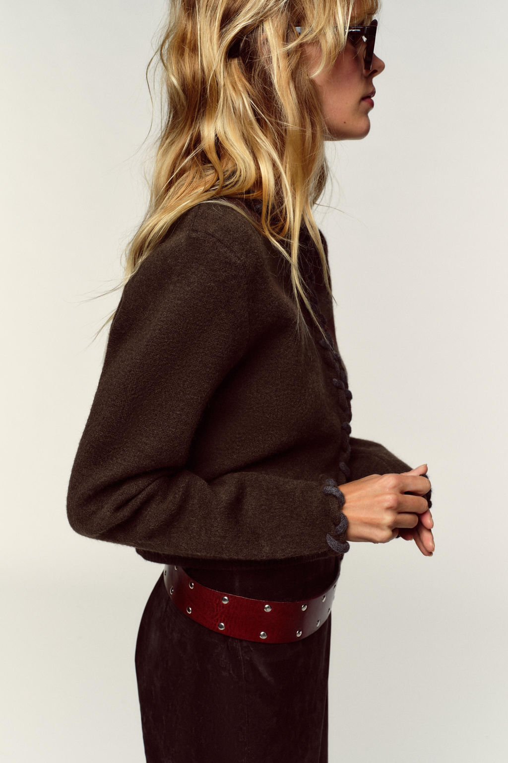 CARDIGAN WITH INTERWOVEN TRIMS - Zara фото 4