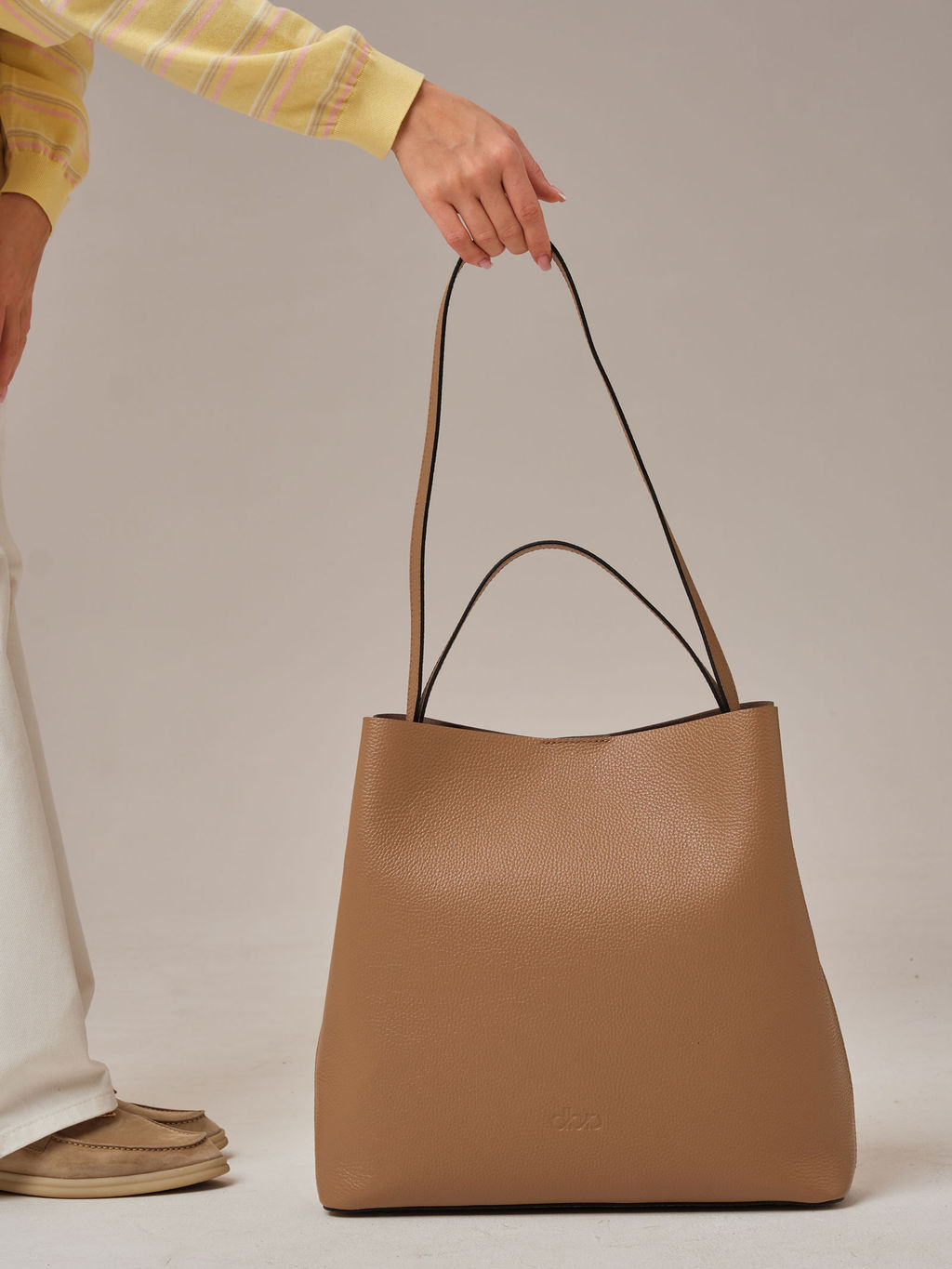 Кожаная сумка шоппер Olga DBR 30948 коричневый капучино фото 11