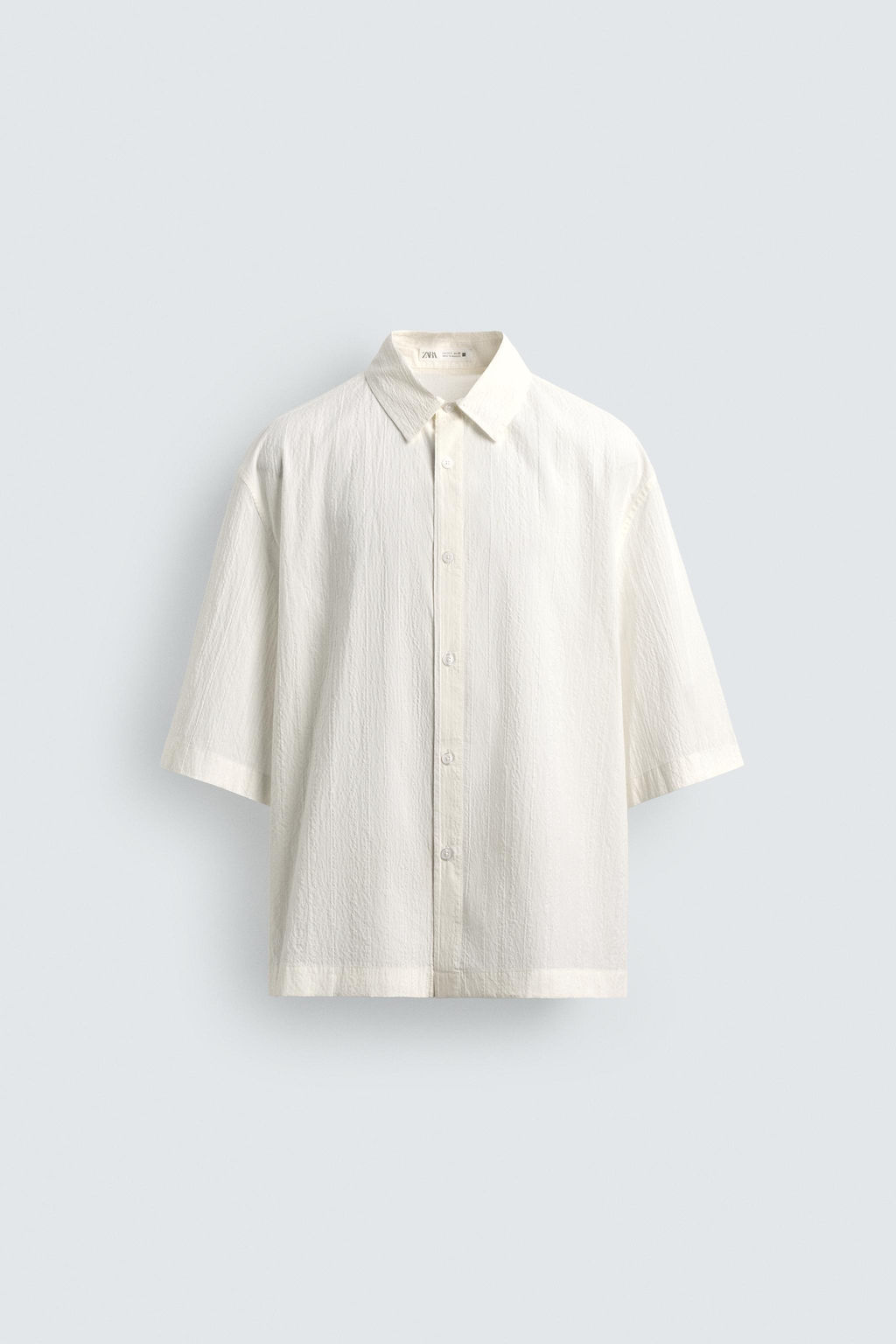 CAMISA BOXY FIT TEXTURA / Blanco roto - Zara фото 7