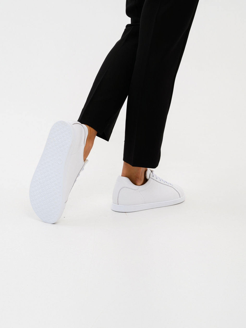 Кеды босоногие кожаные 189.астиw.Белый