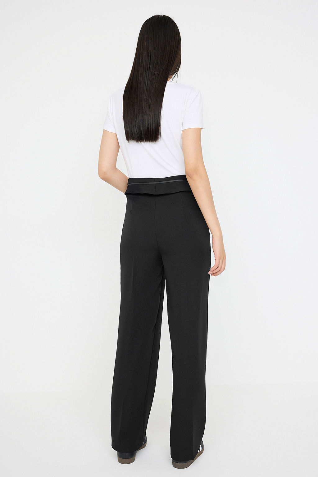 Teen Siyah Kemer Detayl? Wide Leg/Genis Paca Pantolon TWOAW26PL00035