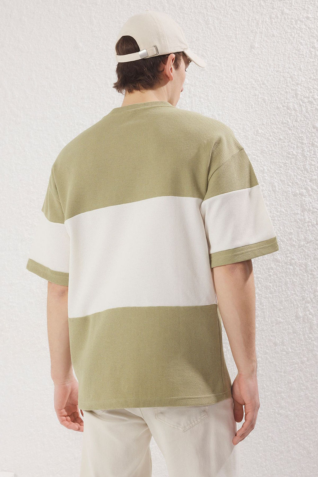 TRENDYOL MAN Mint Oversize/Genis Kesim Renk Bloklu Dokulu T-Shirt TMNSS25TS00065 - Trendyolmilla фото 2