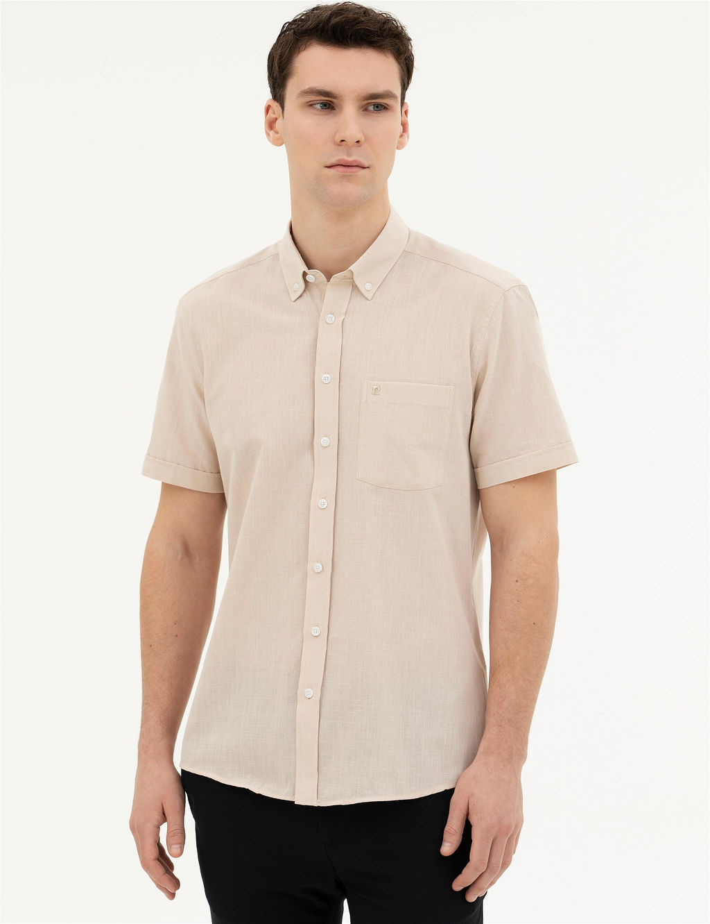 Bej Regular Fit K_sa Kollu G_mlek - Pierre cardin фото 3