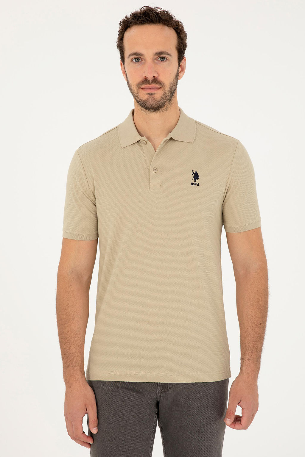 U. S. Polo Assn / Мужская футболка светло-хаки - U.s. polo assn фото 10