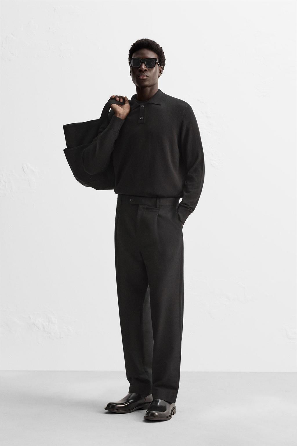 MERINO WOOL KNIT POLO SHIRT - Zara фото 9