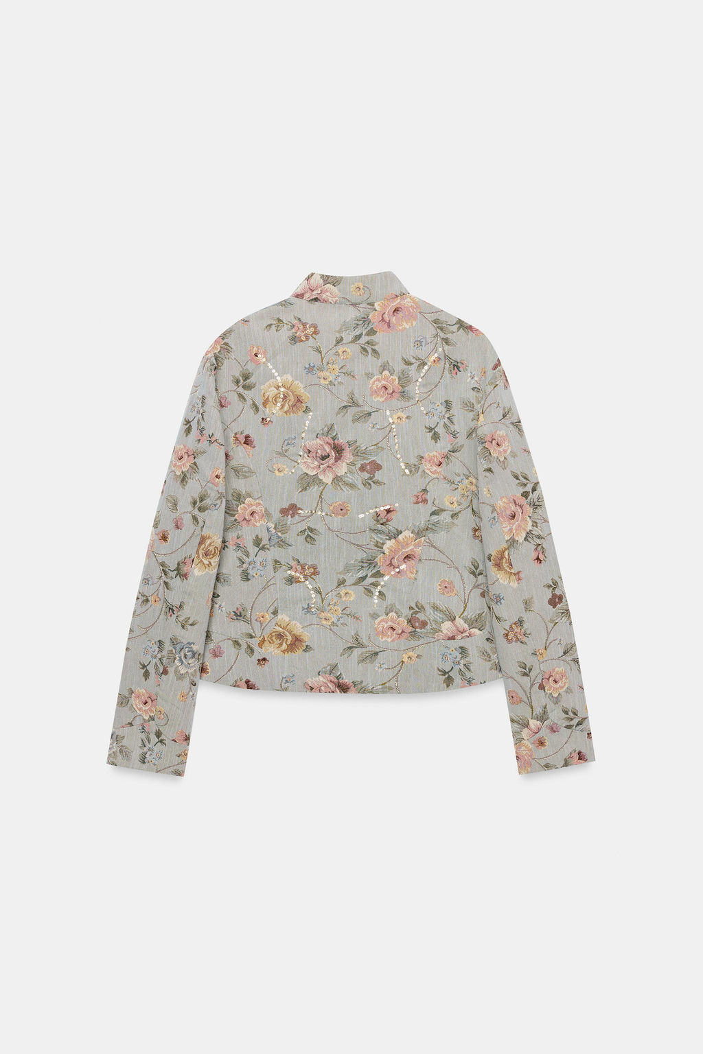 BLAZER JACQUARD ZW COLLECTION / celeste vigore - Zara фото 8