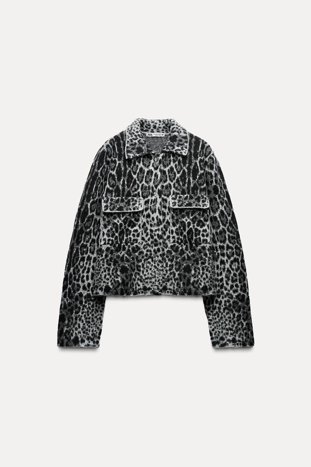 ANIMAL JACQUARD KNIT JACKET - Zara фото 5