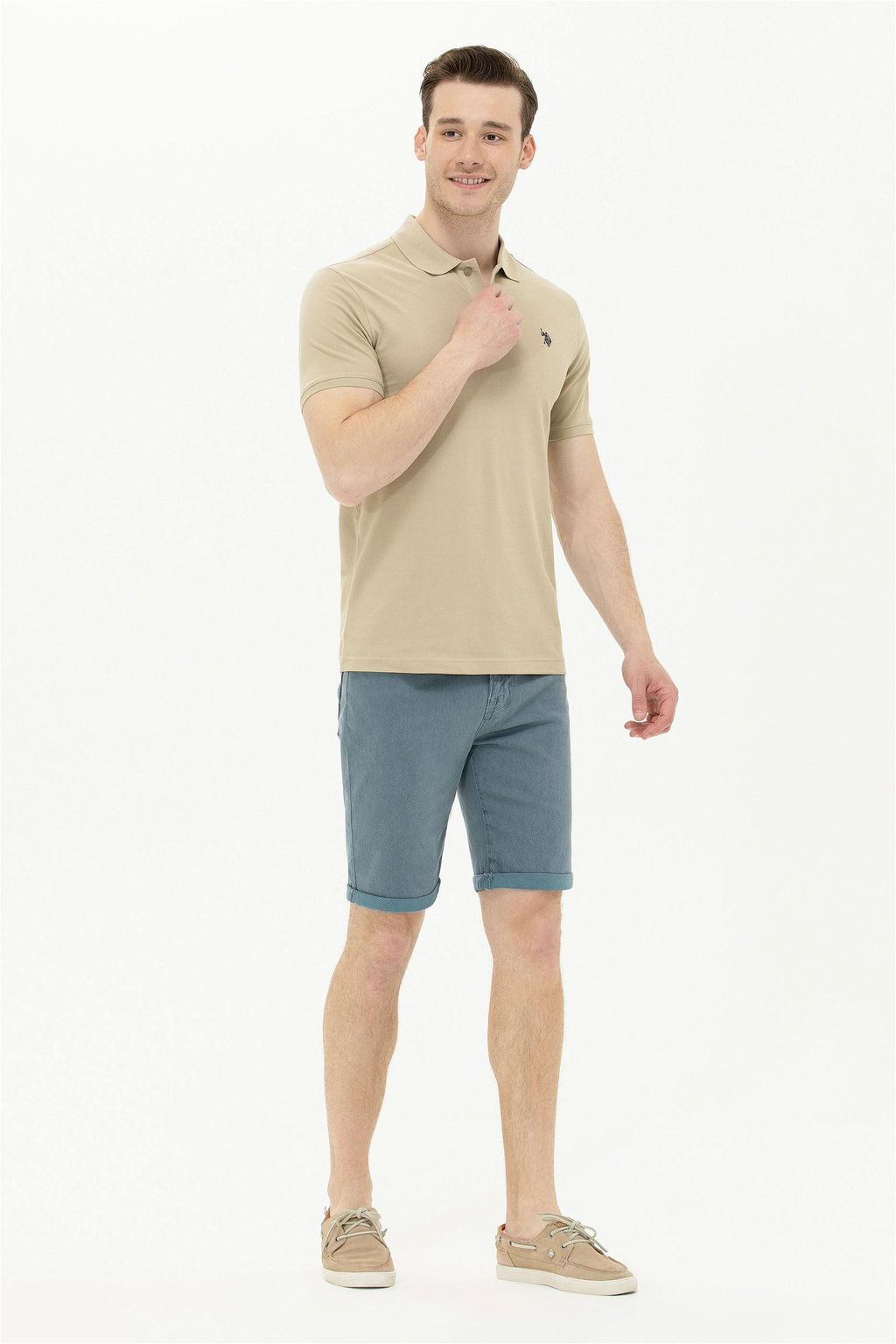 Мужская футболка цвета хаки Basic - U.s. polo assn фото 8