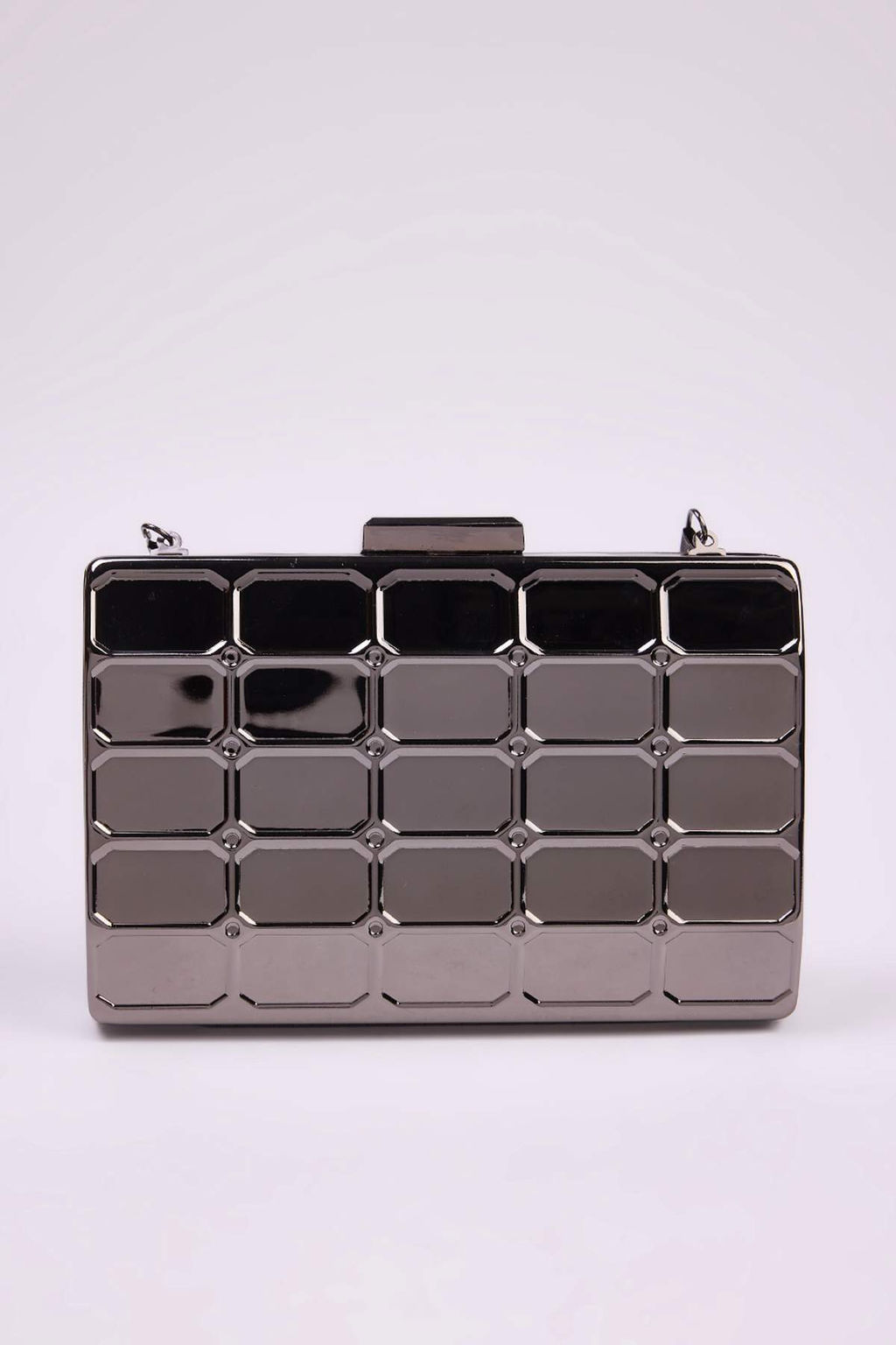 Metalik Gumus Uc Boyutlu Abiye Kad?n S?k Mini Clutch El Cantas? TAKSS25PY00004