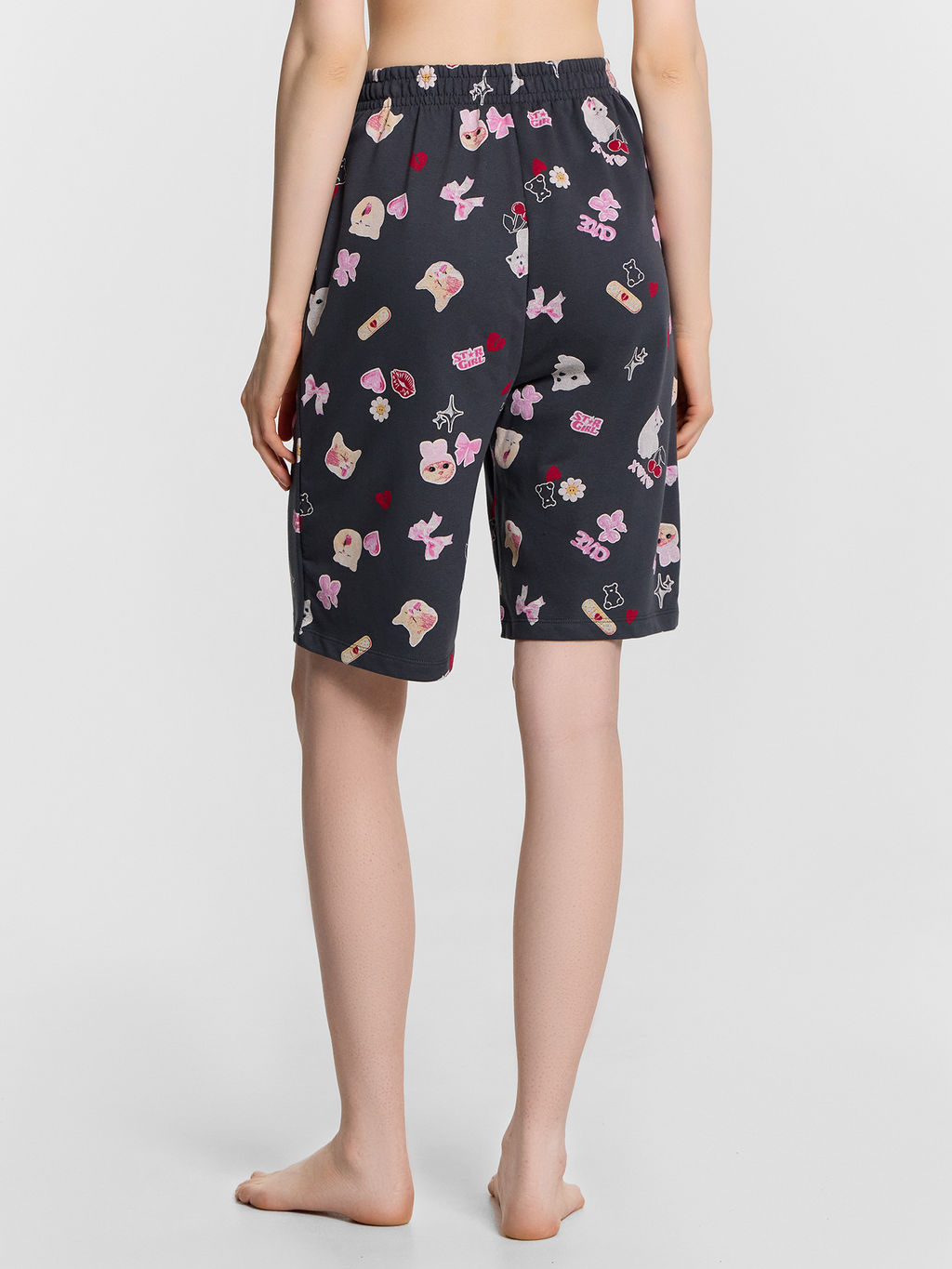 Шорты женские серые с принтом - Mark formelle фото 3