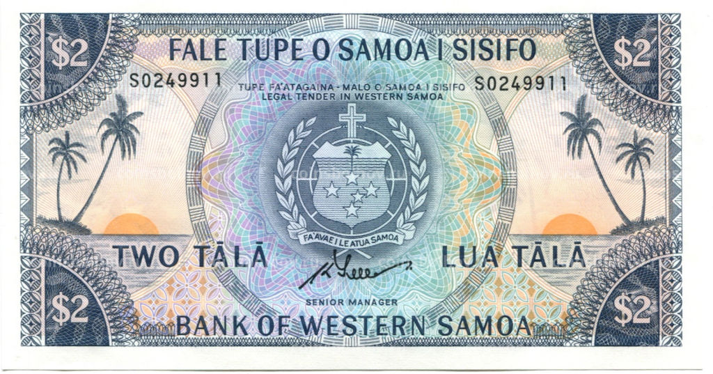 2 тала 1967 года Самоа и Сизифо Официальный репринт 2020 года