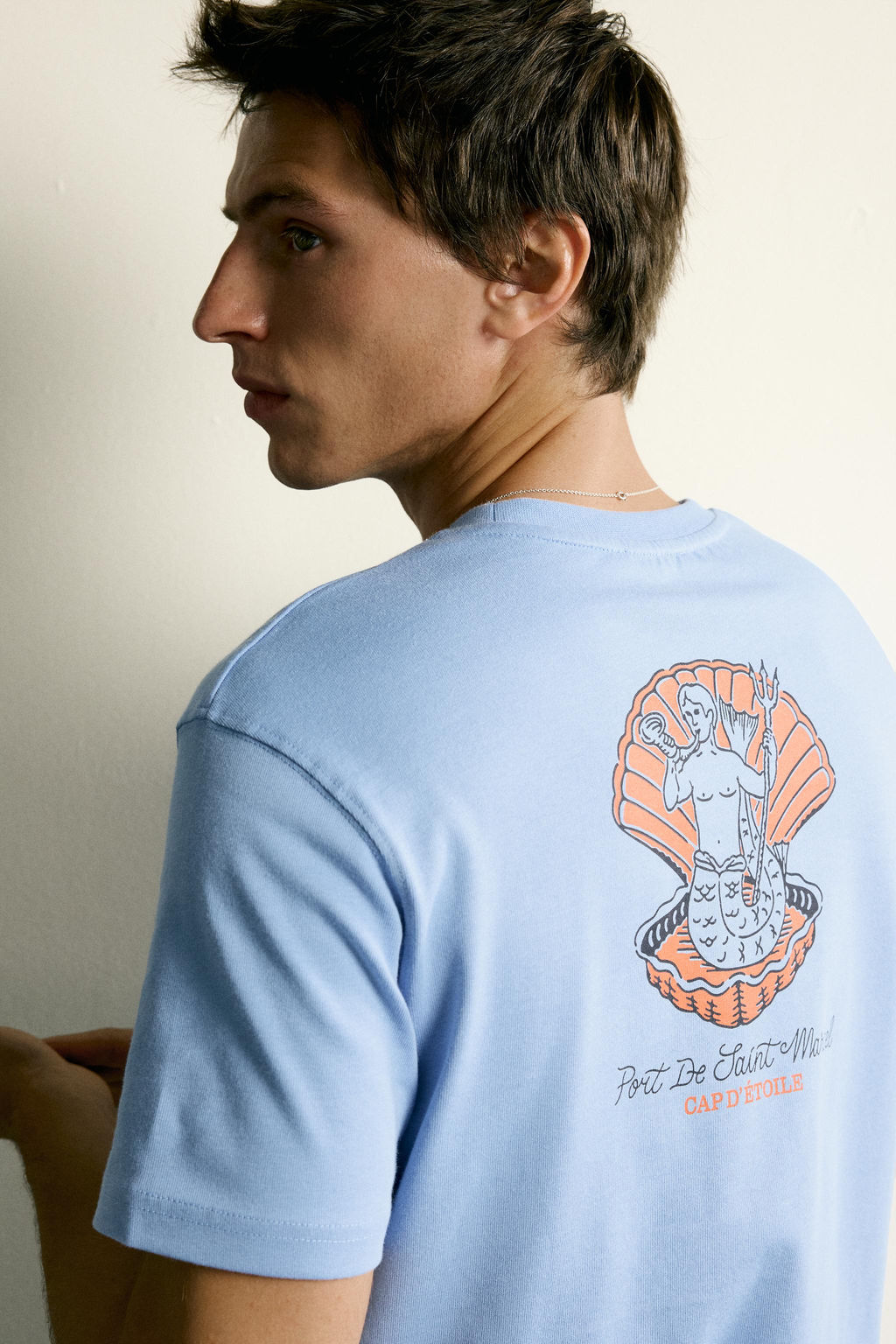 CAMISETA RELAXED FIT COMBINADA / Azul claro - Zara фото 6