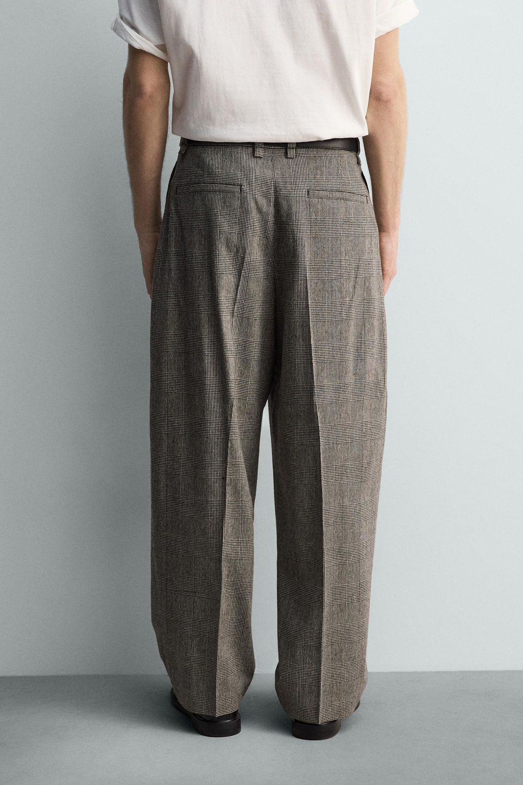 PANTAL?N RELAXED FIT CUADROS / Beige - Zara фото 3