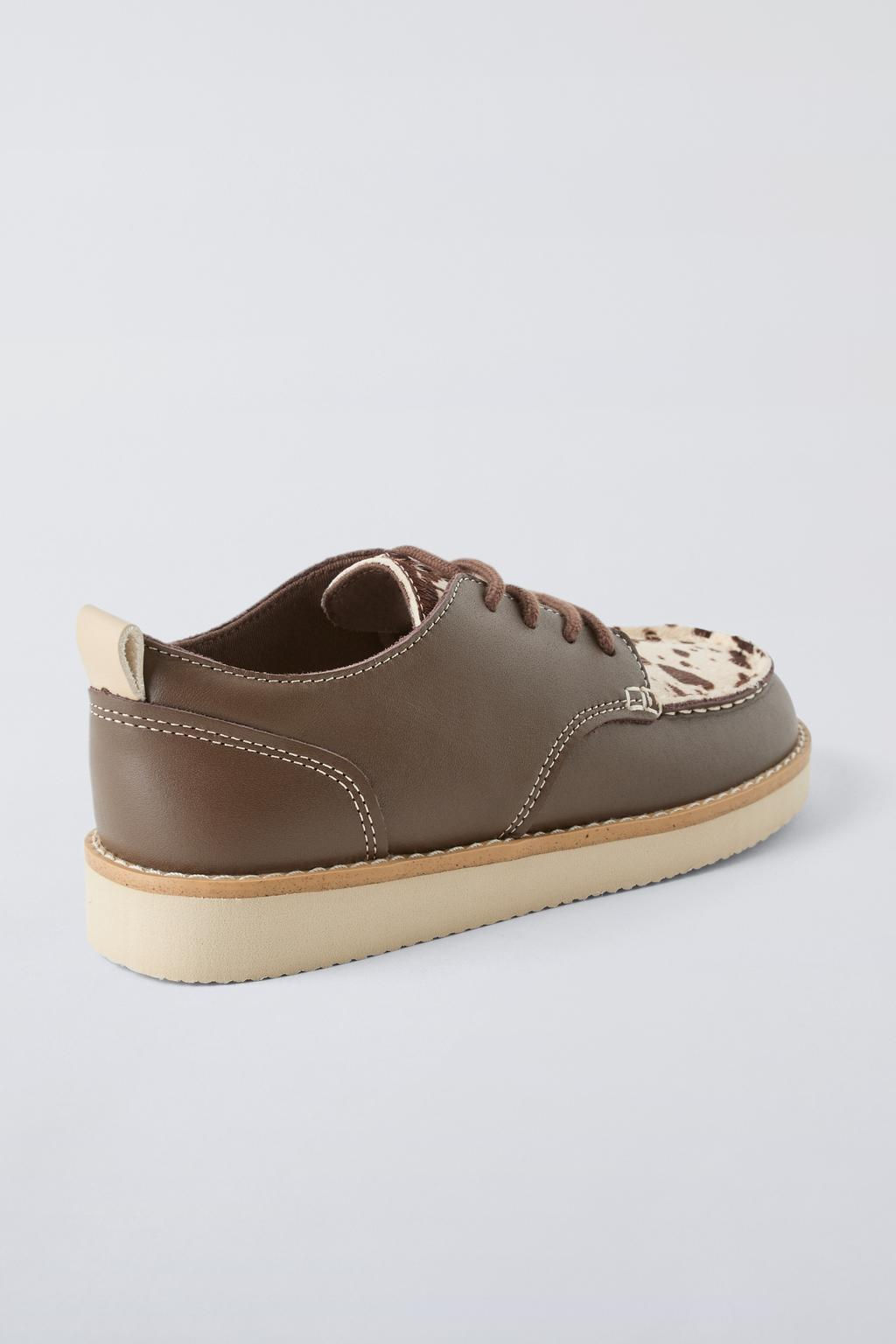 LEATHER COW SHOES - Zara фото 5