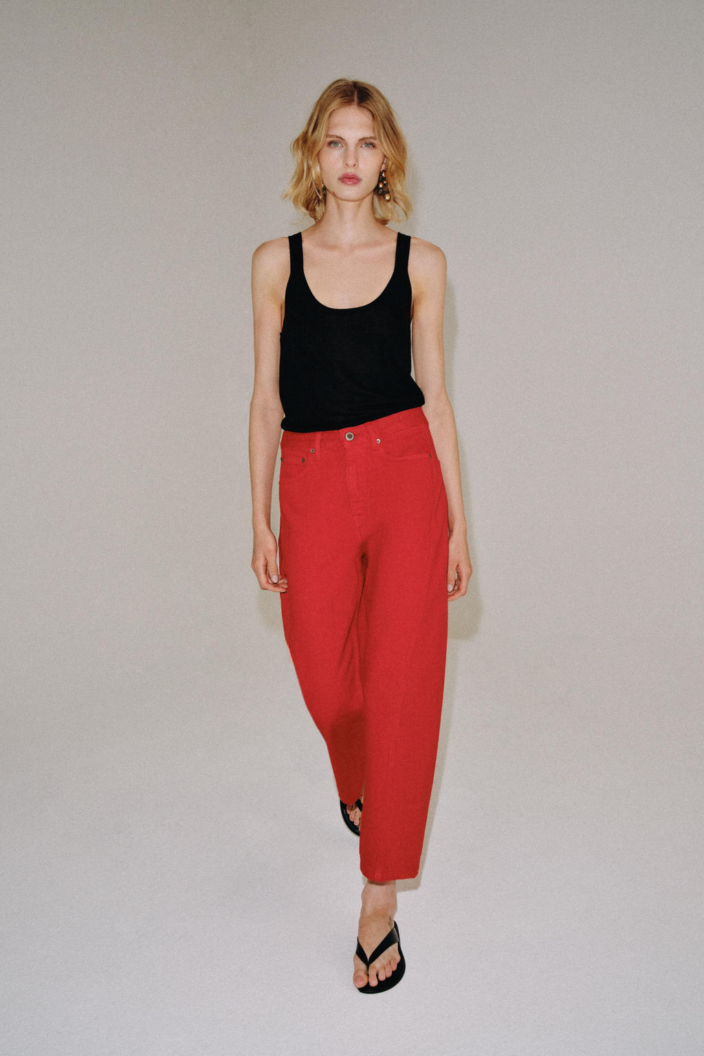 JEANS ZW COLLECTION RELAXED TIRO MEDIO / Rojo