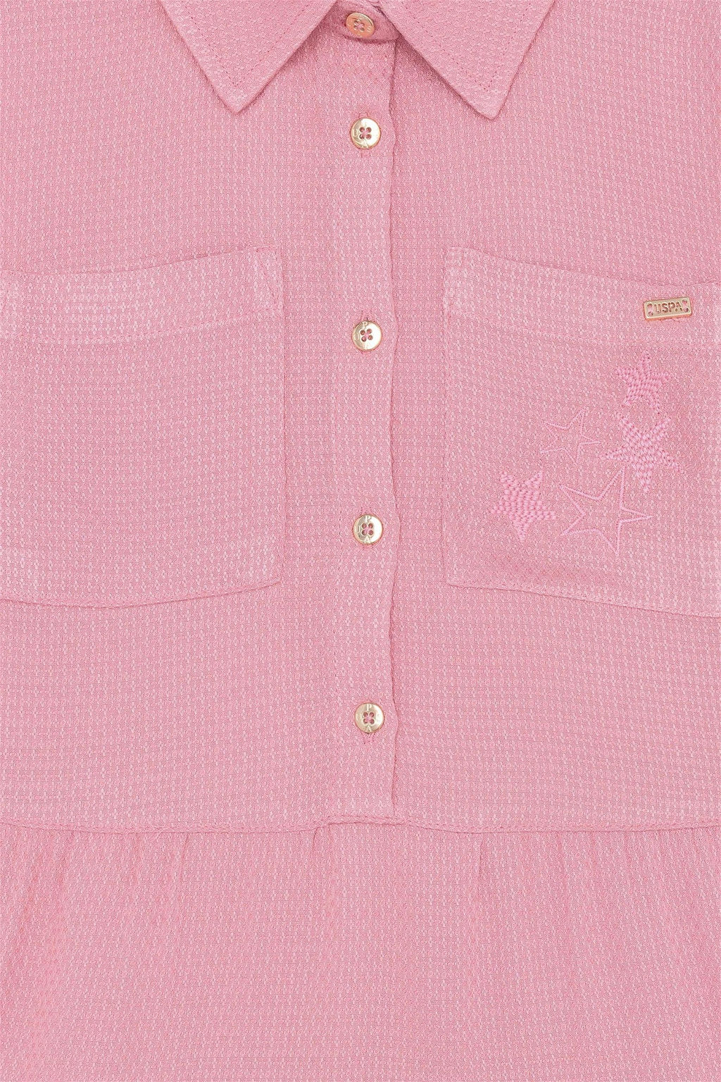 U. S. Polo Assn Пудровое тканое платье для девочки - U.s. polo assn фото 8