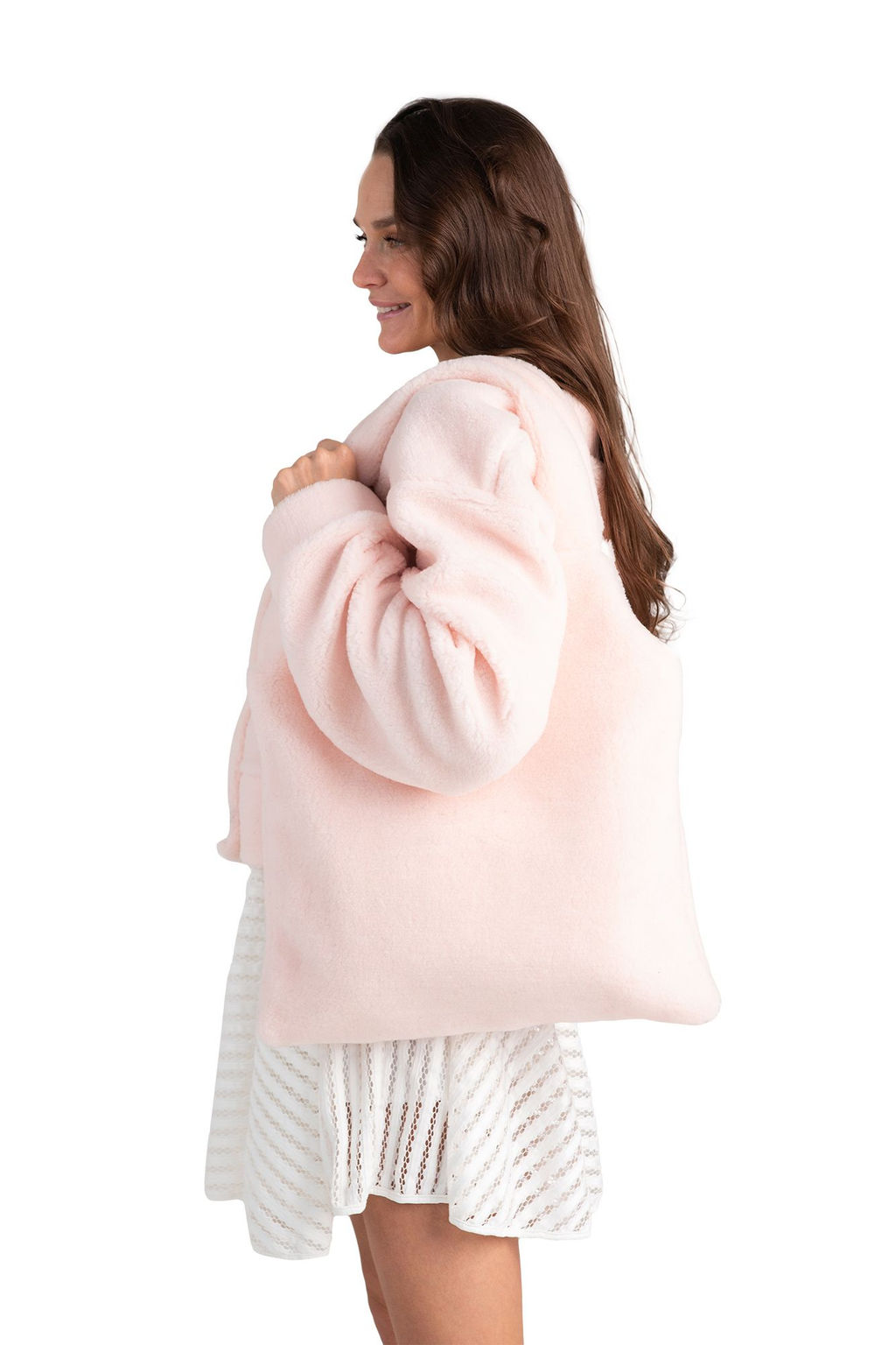 Шопер меховой Тедди пудра