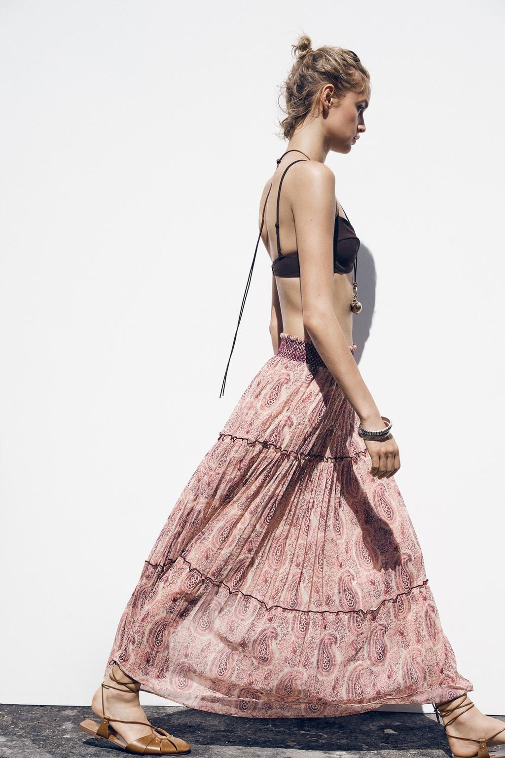 PRINTED MIDI SKIRT - Zara фото 3