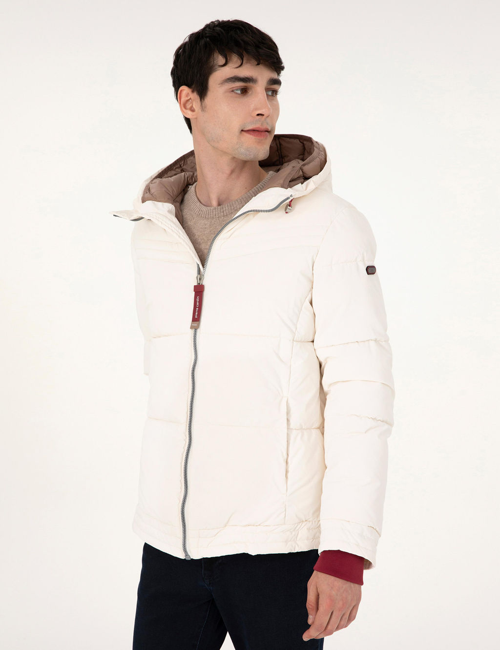 Ekru Kap__onlu Dolgulu Mont - Pierre cardin фото 3