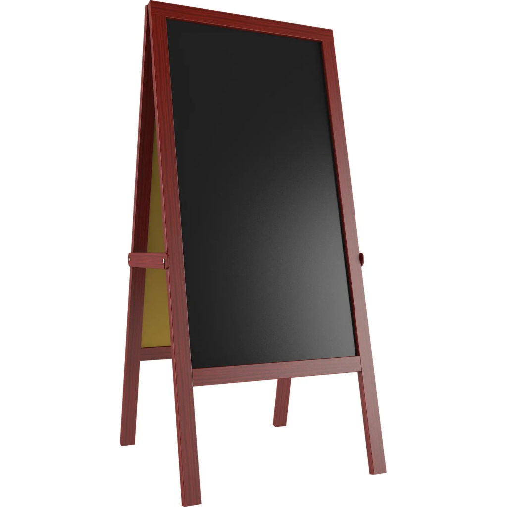 Штендер темное дерево, магнитно-меловая чёрная поверхность 480х900