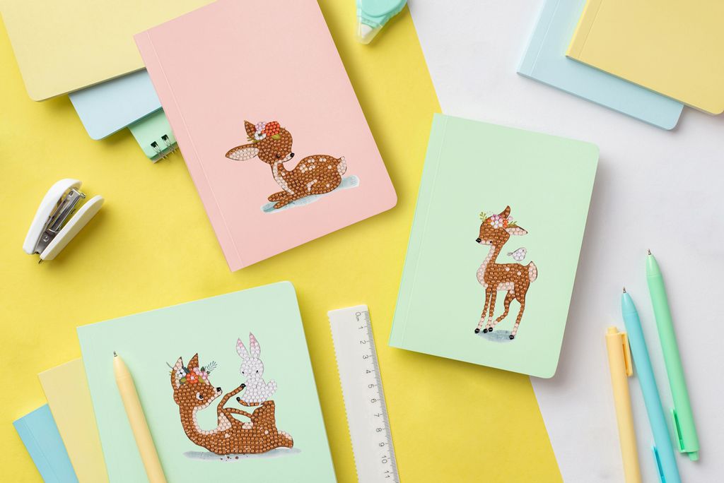 Кристальная (алмазная) мозаика ФРЕЯ ALVN-304 наклейки Оленята 10 х 9 см